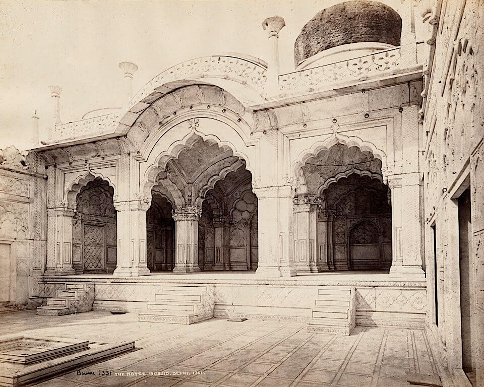 ’The Motee Musjid. Delhi. 1351,’ 1863–1869<p>© Samuel Bourne</p>