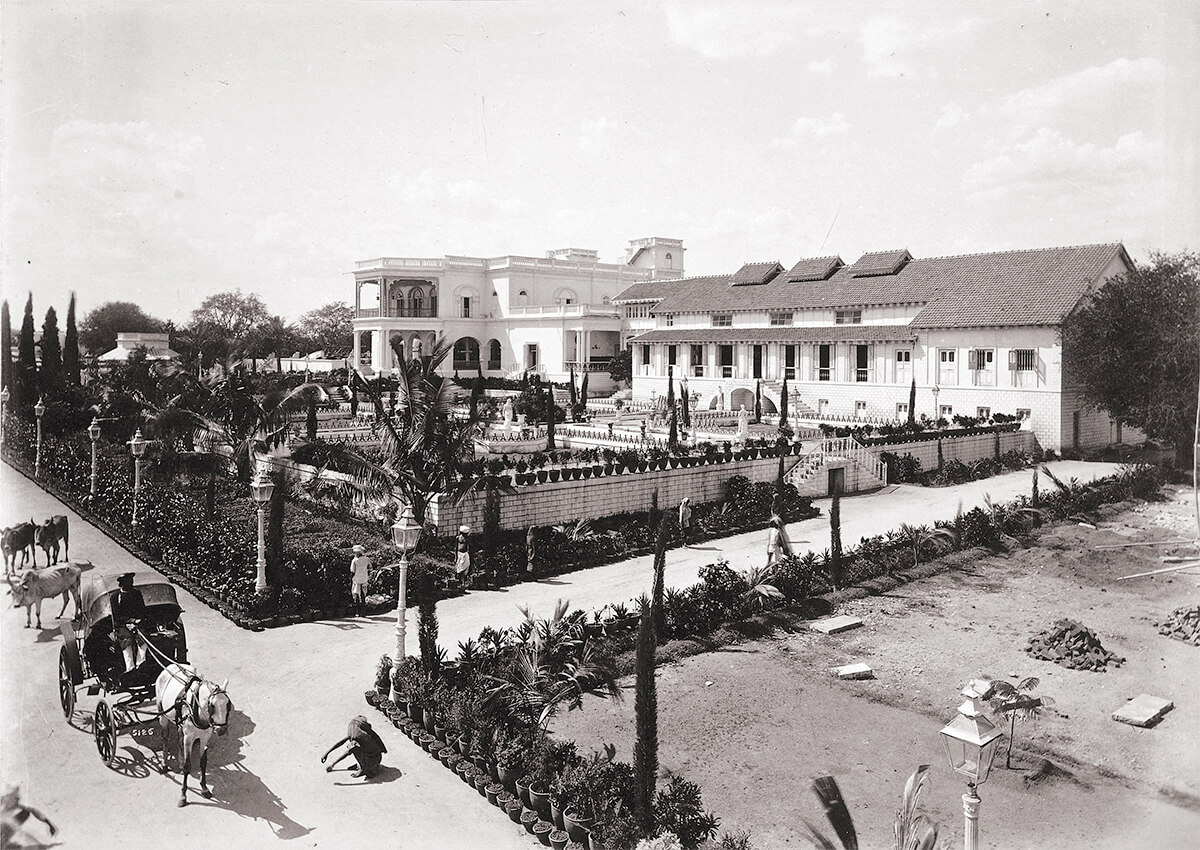 Bashir Bagh Palace, Hyderabad 1880s, from the Curzon Collection<p>© Lala Deen Dayal</p>